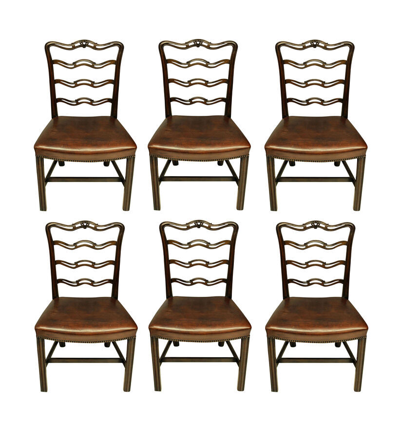 Antique A SET OF SIX GEORGE III STYLE DINING CHAIRS