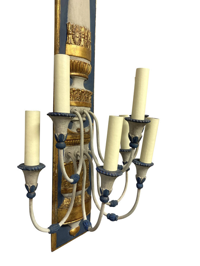Antique A PAIR OF LARGE EGYPTIAN REVIVAL WALL LIGHTS