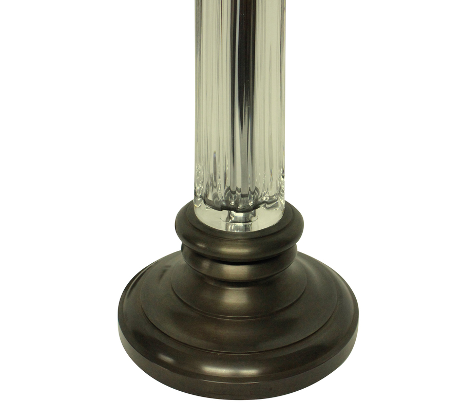Antique A PAIR OF GLASS COLUMN LAMPS