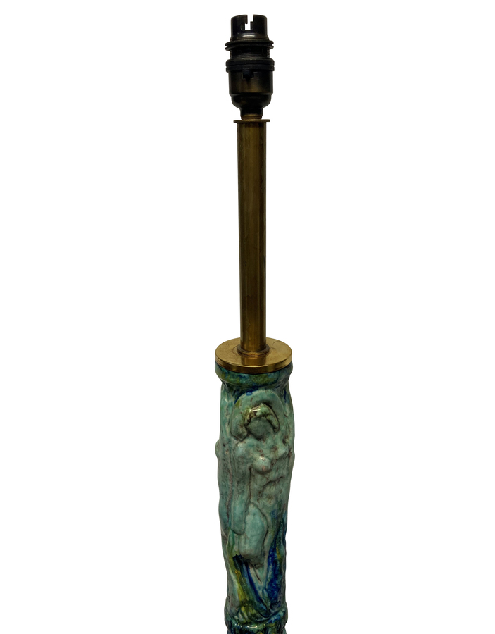 Antique AN ITALIAN CERAMIC FLOOR LAMP BY ALBISOLA DEPICTING NUDE FIGURES