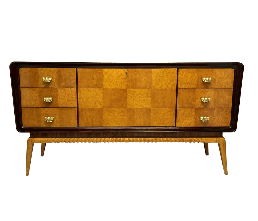 A LARGE BORSANI CREDENZA IN ZEBRANO WOOD & MAPLE