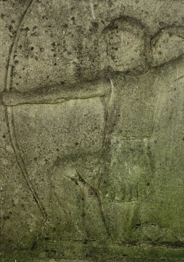 Antique A STONE RELIEF OF AN ARCHER