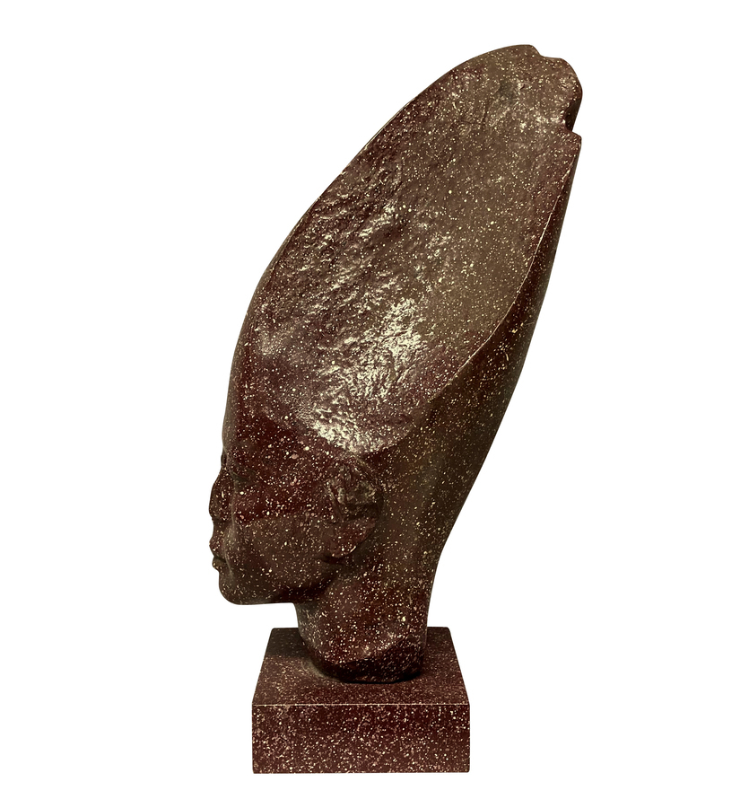 Antique A FAUX PORPHYRY EGYPTIAN HEAD AFTER THE ANTIQUE