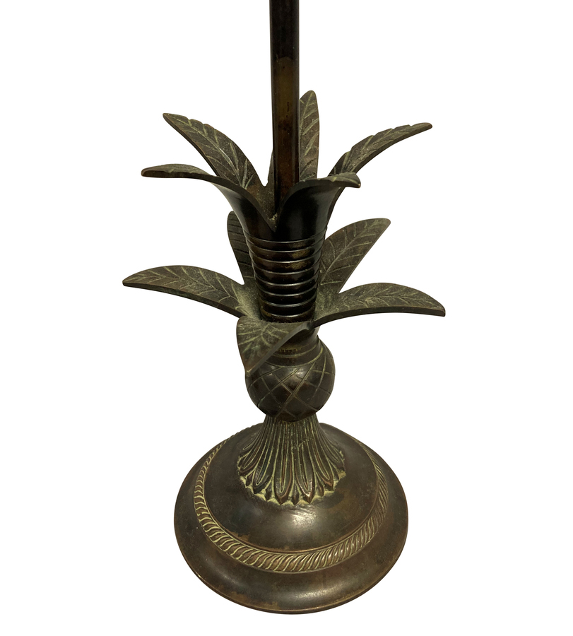 Antique A SMALL BROWN HAND PATINATED BRONZE PALM TREE LAMP