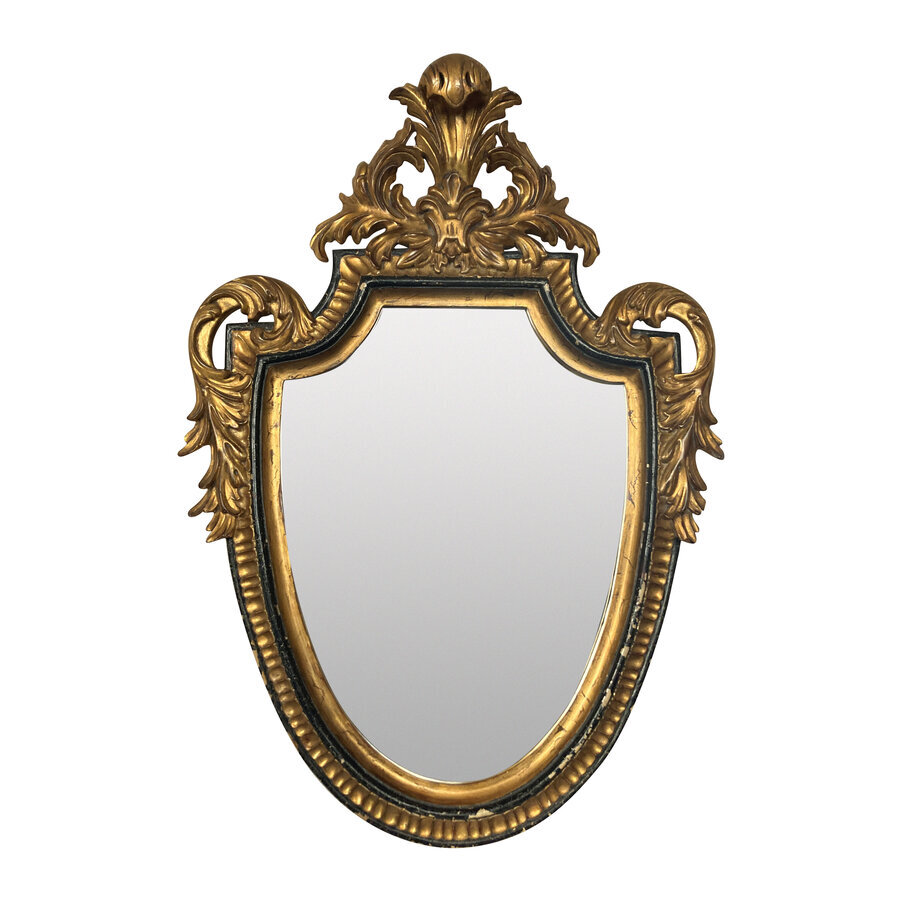 A LOUIS XV STYLE GILT WOOD MIRROR BY DAUPHINE