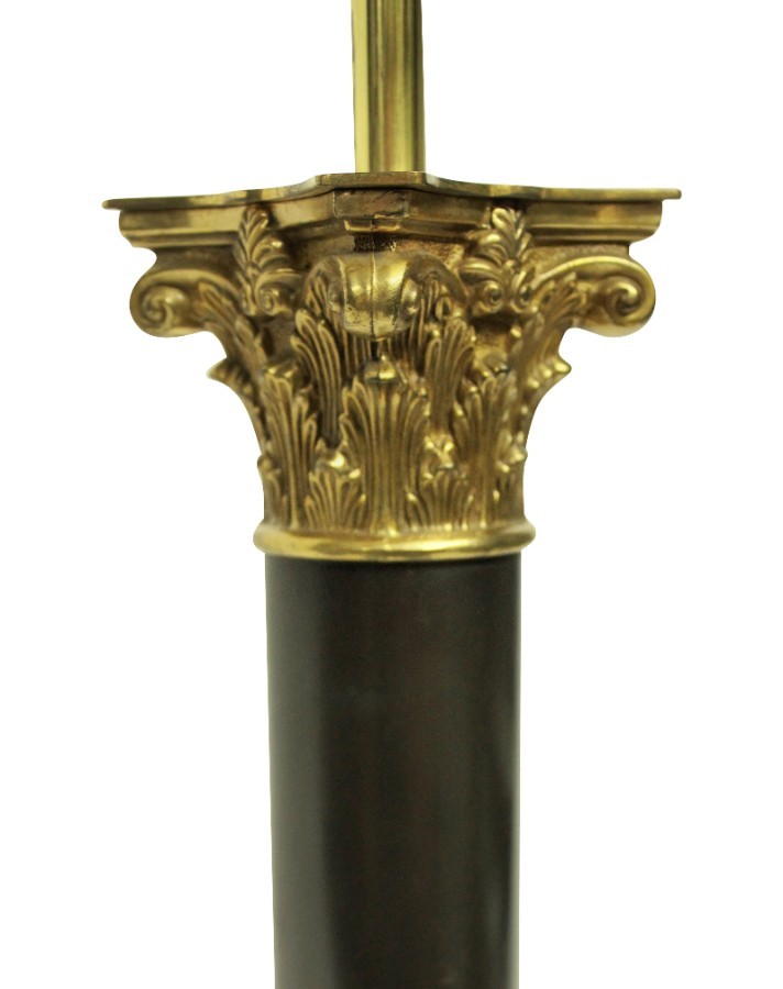 Antique A LARGE BRONZE &amp; ORMOLU COLUMN LAMP ANTIQUES.CO.UK