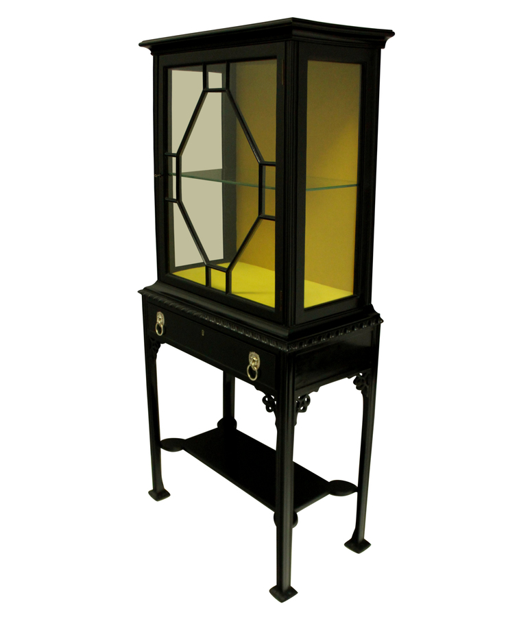 Antique A CHIPPENDALE REVIVAL DISPLAY CABINET