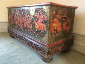 Large carved Indonesian trunk