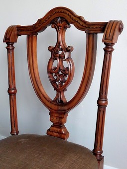 Antique Late Victorian Carved Walnut Nursing Chair / Parlour Chair with Cope & Collinson Patent Ceramic Casters