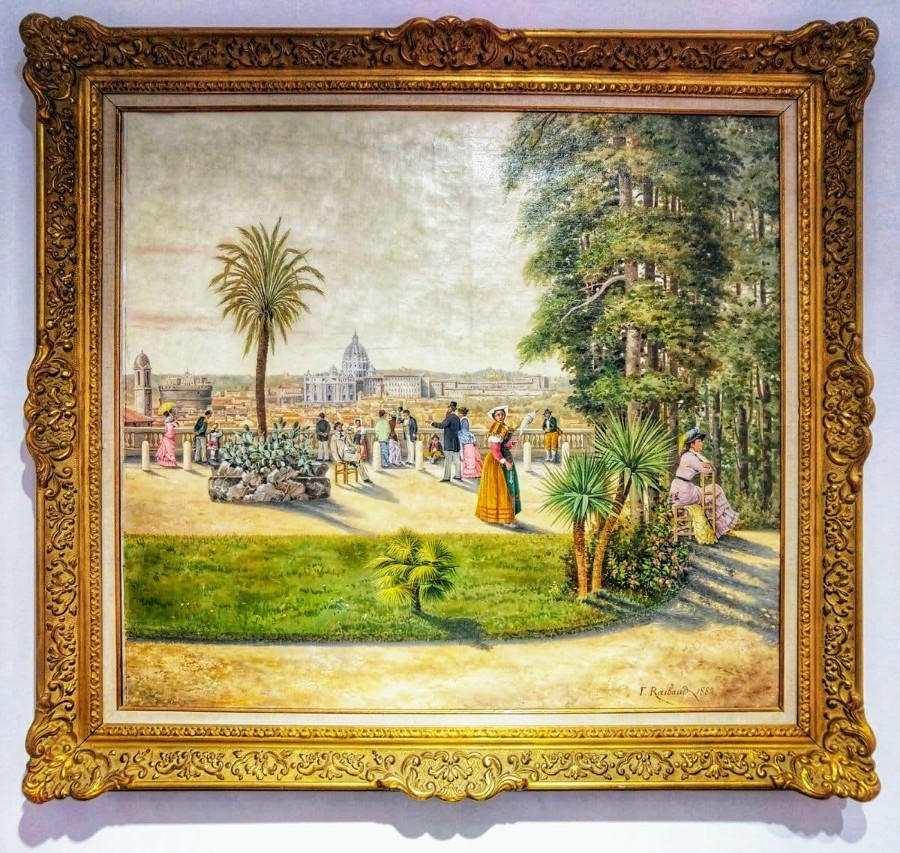 French Painting Grand Tour View Of Rome 19th Century