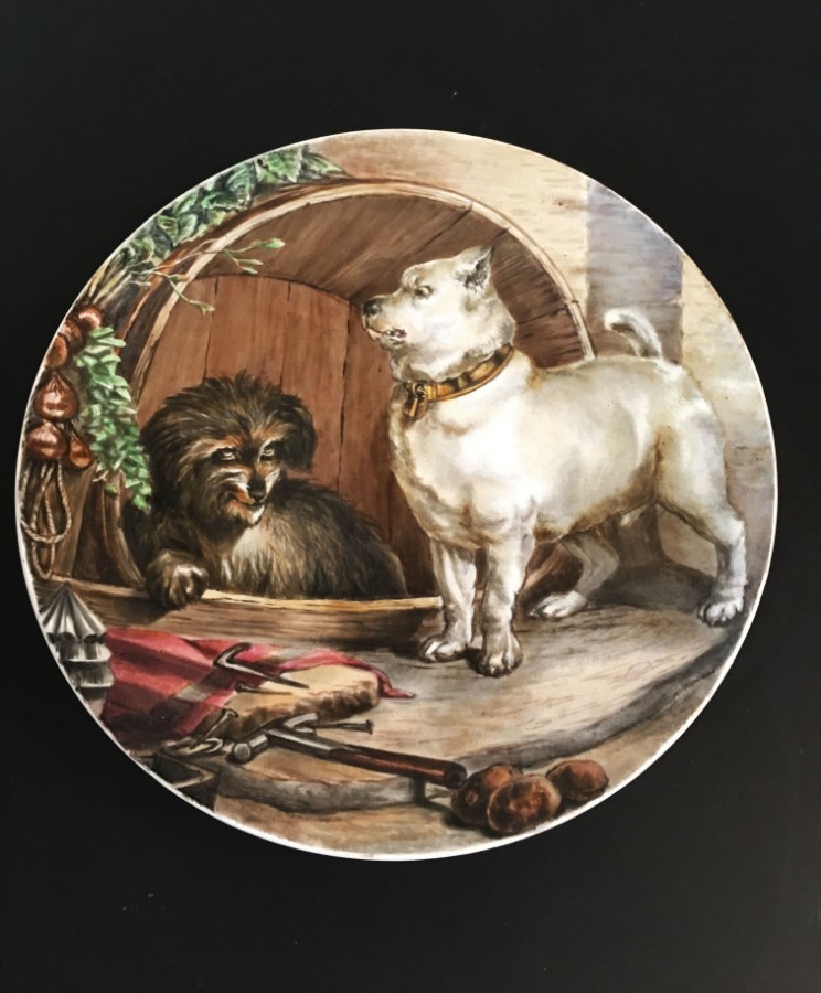 A Minton painted plate.