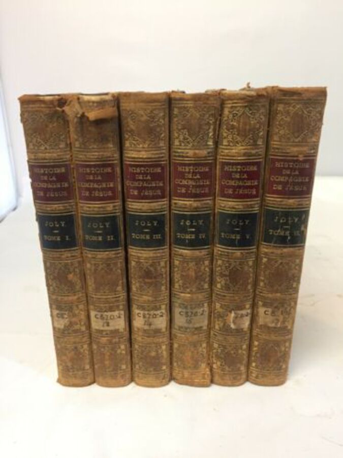 Rare 6 Vols Histoire De La Compagnie De Jesus J Cretineau Joly 1859 Marbled Book