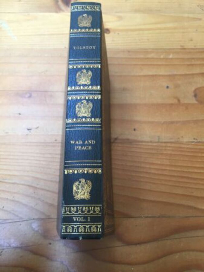 Beautiful 1970’s Heron Book Goldleaf Spine Tolstoy War And Peace Vol 1