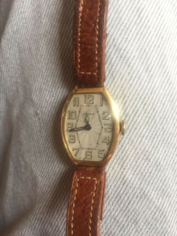 Rare Gold Vintage 1920’s Women’s Rolex Watch Leather Strap