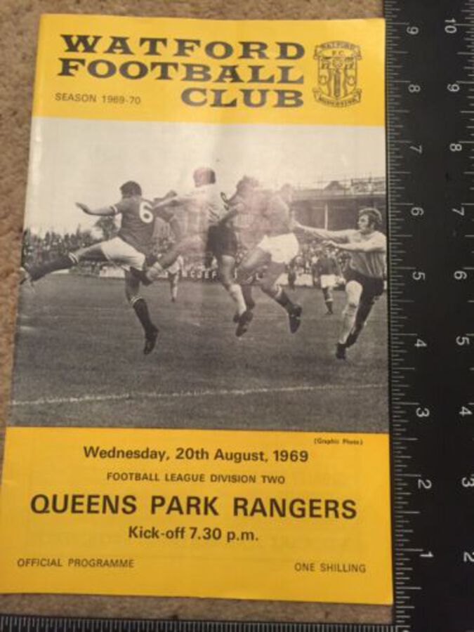 Watford Football Club 20th Aug 1969 Division 2 Queens Park Rangers