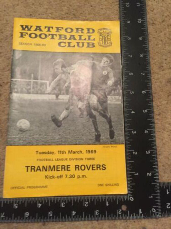 Watford Football Club Programme 11th March 1969 Division 3 Tranmere Rovers