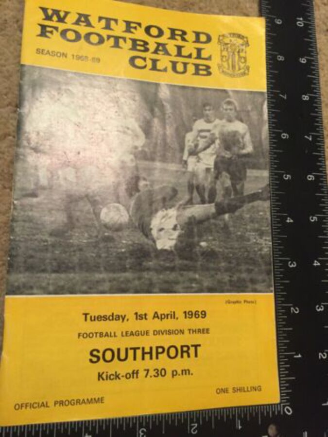 Watford Football Club Programme 1st April 1969 Division 3 Southport