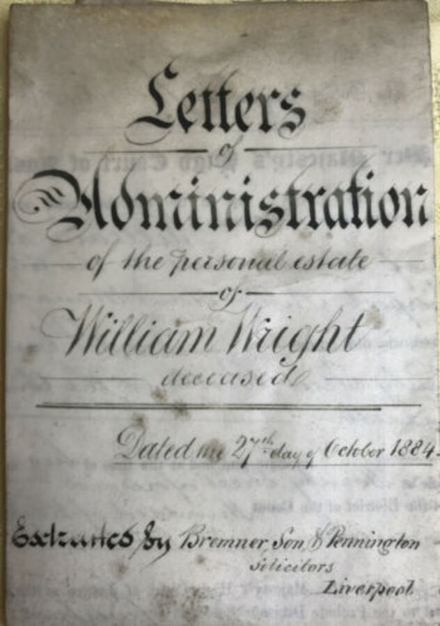 Letters Of Administration Manuscript Title Deed Handwritten Ornate 1884