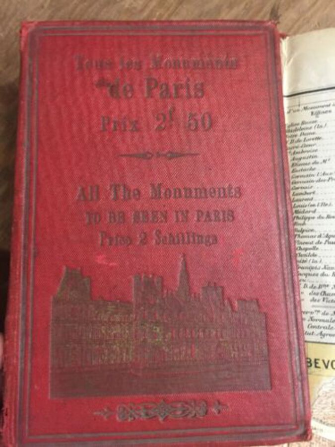 RARE TOUS LES MONUMENTS DE PARIS TO BE SEEN IN PARIS Circa 1920’s Cloth Book Map