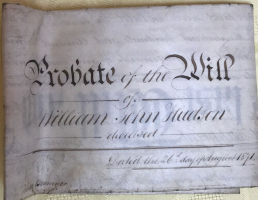 Probate Of The Will Of John Hudson 1871 Manuscript Title Deed Handwritten Ornate