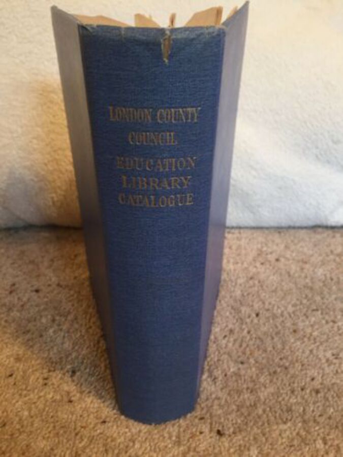 London County Council Education Library Catalogue 1935 Book