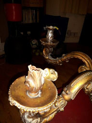 Antique gilded wooden chandelier