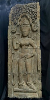 Ancient southeast asia stone absara relief