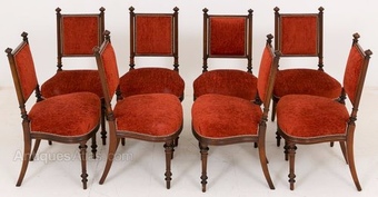Antique set of 8 superb quality William IV style mahogany chairs