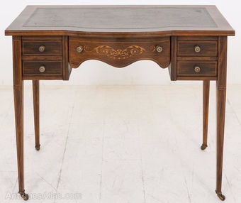 Late Victorian Rosewood 5 drawer Writing Table