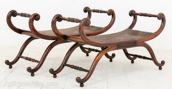 Pair of simulated Rosewood Stools