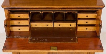 Antique Victorian Blonde Oak Bookcase