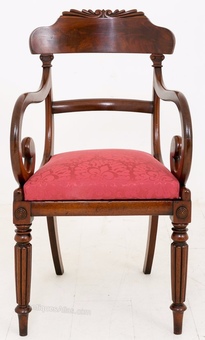 Antique Pair of William IV Mahogany Carver Chairs