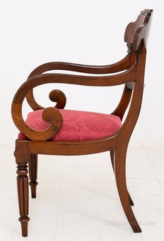 Antique Pair of William IV Mahogany Carver Chairs