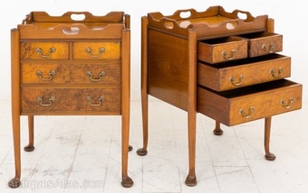 Antique Pair of Queen Anne Style Bedside Cabinets