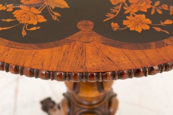 Antique Victorian Marquetry Occasional Table