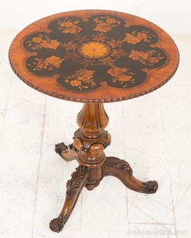 Antique Victorian Marquetry Occasional Table