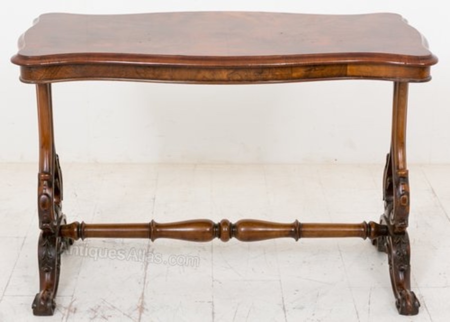 Antique Victorian Walnut Stretcher table