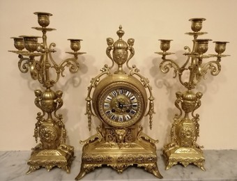 French bronze clocks mantel clock, french clock, french gilt clock