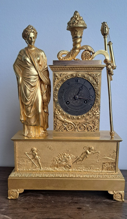French bronze clock, empire, circa 1830