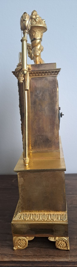 Antique French bronze clock, empire, circa 1830