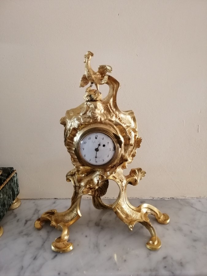 Antique French bronze clocks mantel clock, french clock, french gilt clock