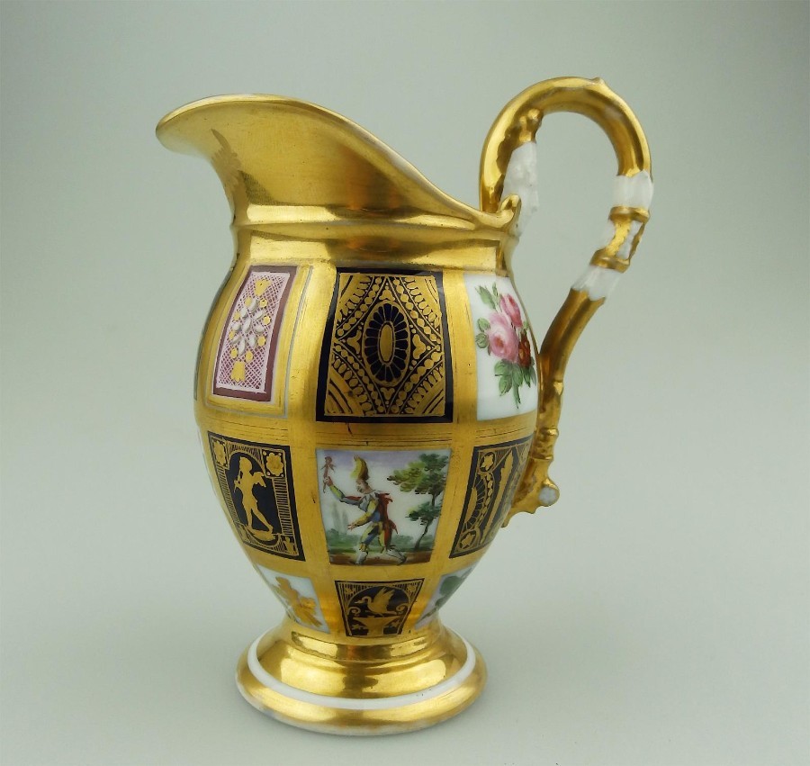 Antique Old Paris Porcelain extraordinary & very fine gilt Jug C.1810