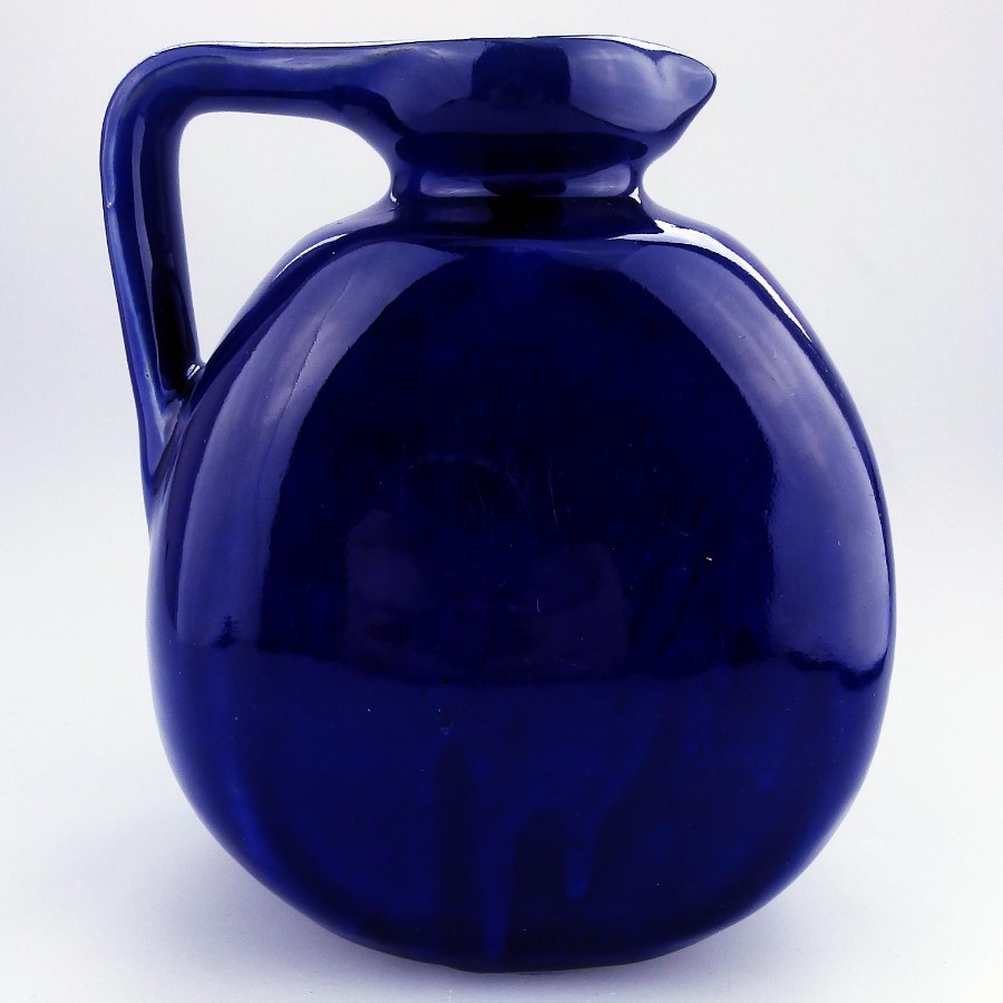Antique British Art Pottery : A scarce Bourne Denby blue Flask C.1915+