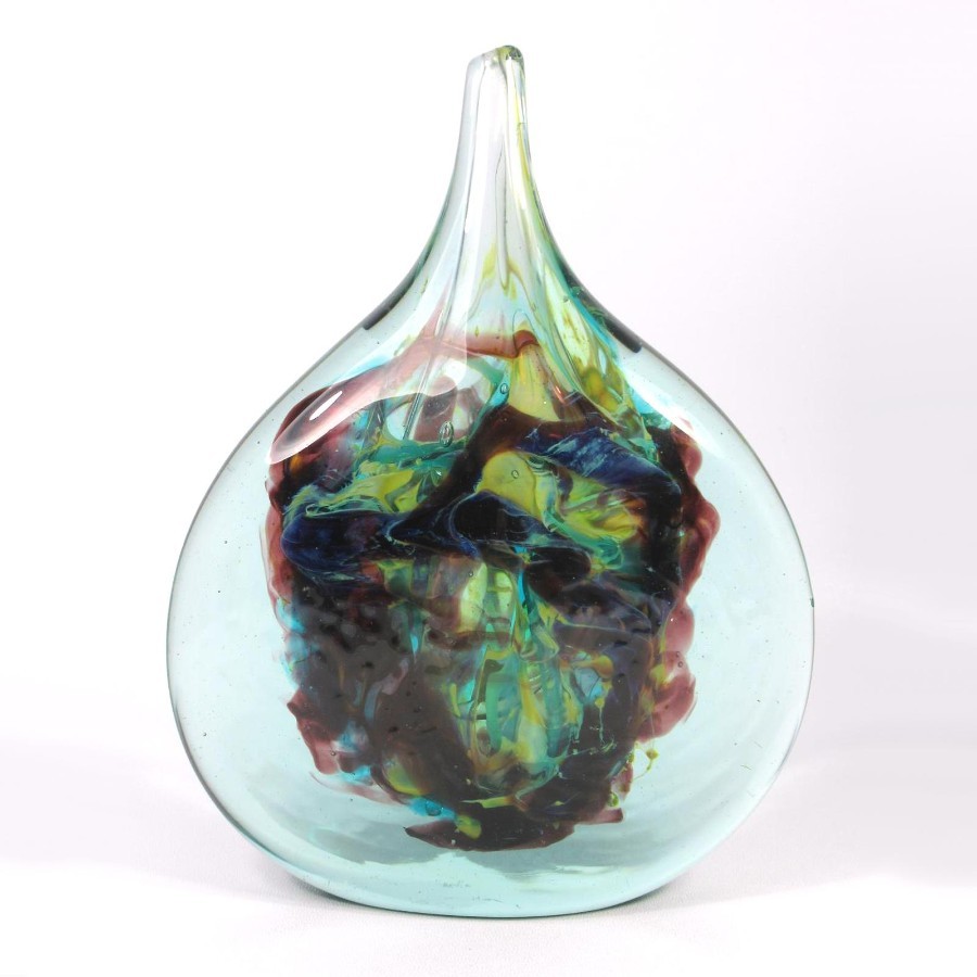 Art Glass A good Maltese Mdina Cut Ice Fish Vase signed Michael Harris 1968 - 72