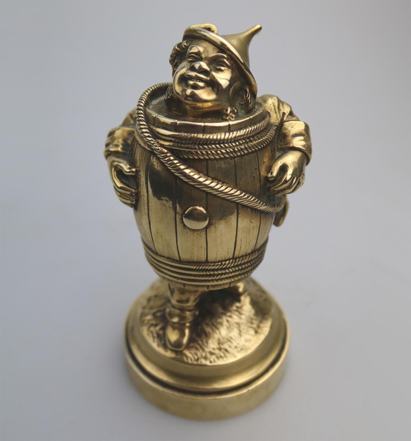 Antique Metalware : Brass novelty Wizard of Oz Tin Man Inkwell C.1900