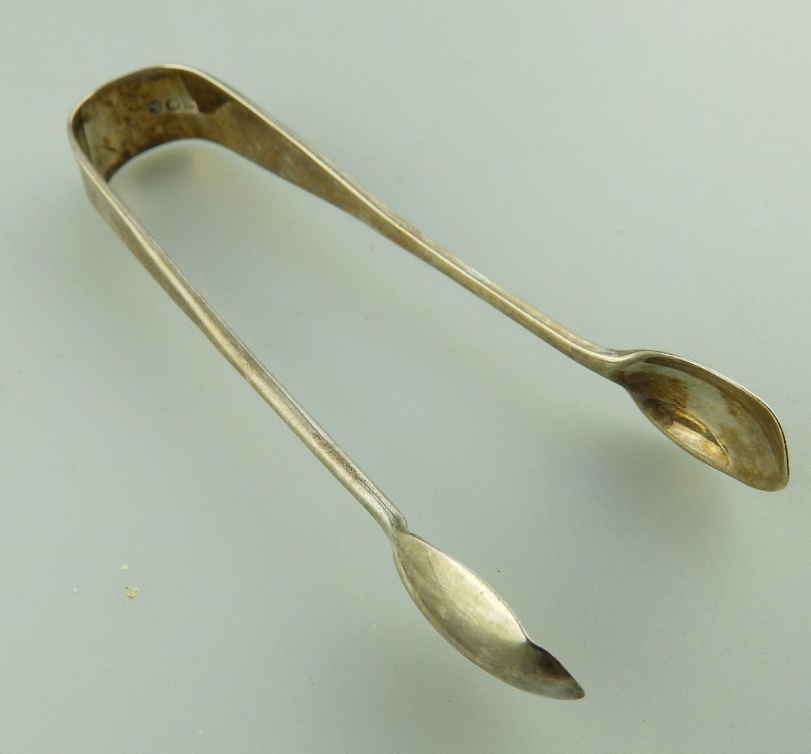 Rat Tail Cutlery - Antique Solid Silver : Sugar Tongs English assay C.1890
