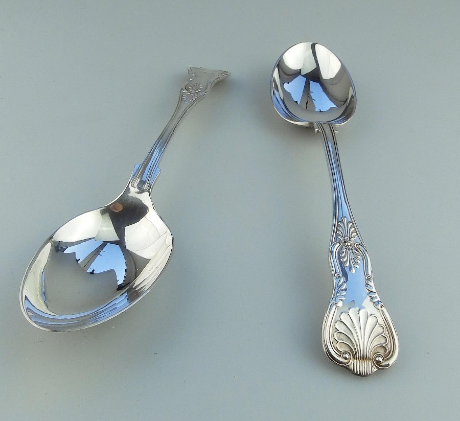 Antique Silver Plate a large pair Kings pattern Serving Spoons C.early 20thC