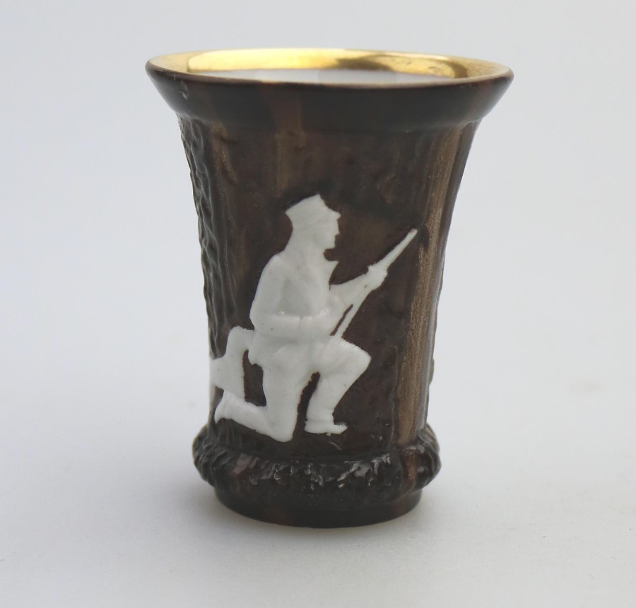 Antique Porcelain Unusual Continental Sporting Beaker C.19thC