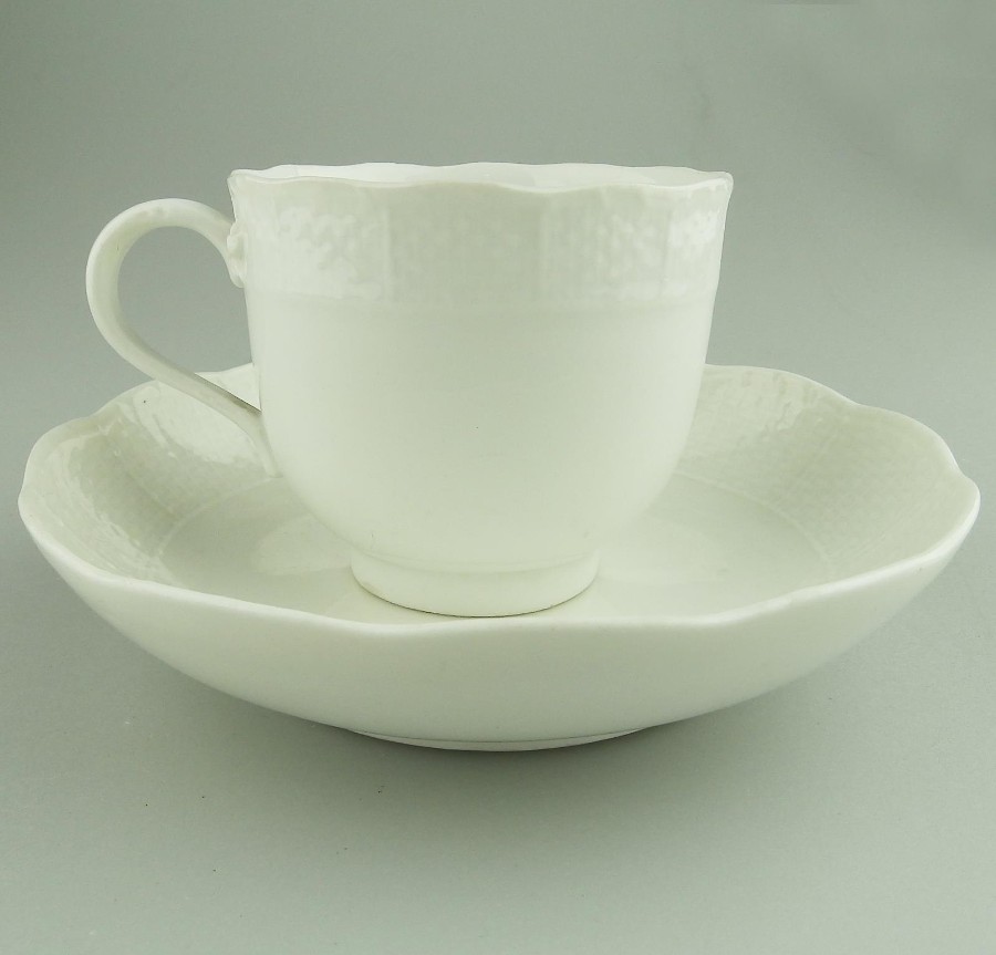 Academic Meissen Antique Porcelain rare Blanc de Chine Cup Saucer Boettger 1765
