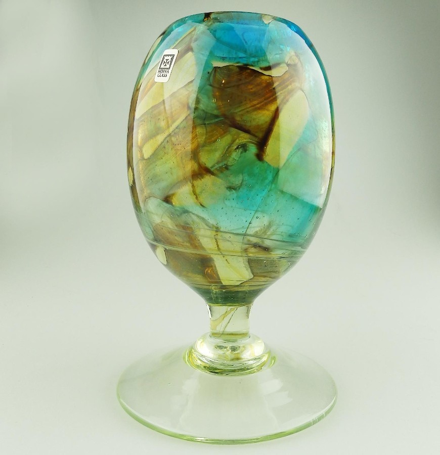 Maltese Mdina Art Glass : A good large stemmed Vase - circa 1979